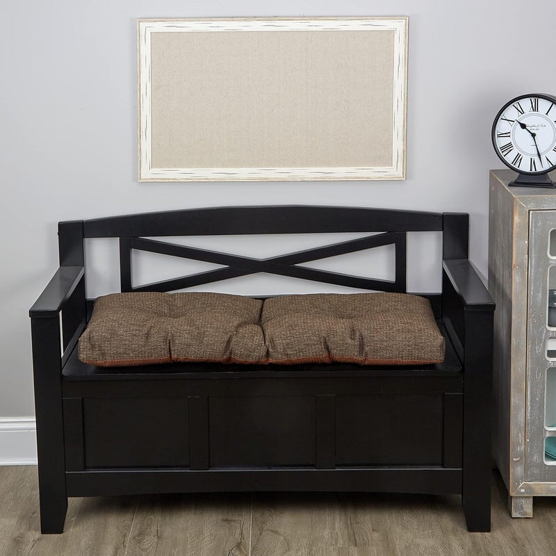 Klear Vu وسادة مقعد كليار فو غير قابلة للانزلاق للأثاث الداخلي، مجمعة في الولايات المتحدة، تخزين في المدخل، نافذة باي، ركن الزاوية أو مقعد البيانو، 35 بوصة، ذهبية صلبة - Image 1